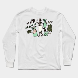 Paper Doll Pieces - Flower of New Orleans Long Sleeve T-Shirt